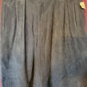 Mens vintage leather pleated pants .like new.super soft supple suede leather